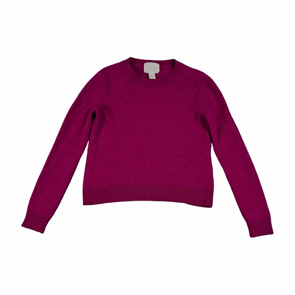 Women’s Caslon Pink Cashmere Knit Crew Neck Long Sleeve Pullover Sweater S